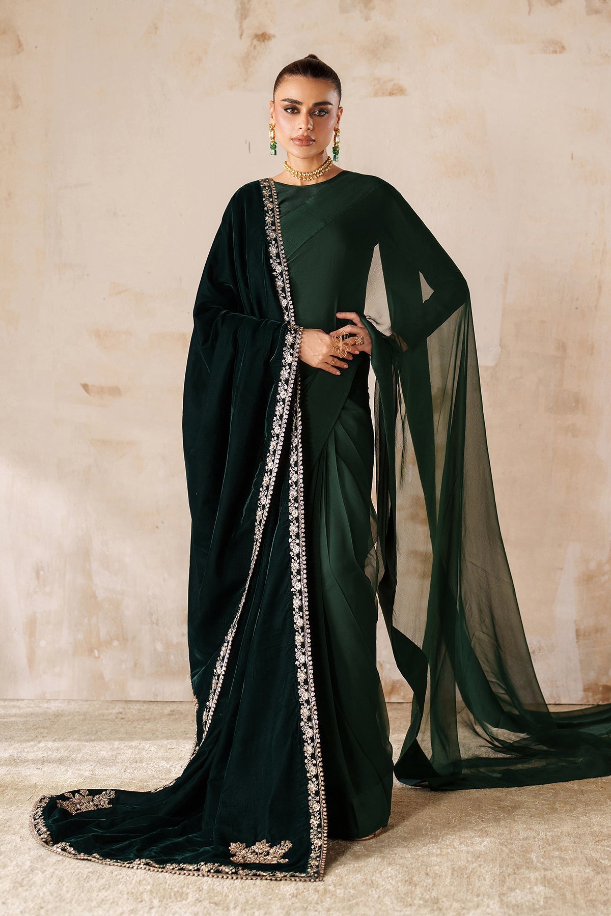 EMBROIDERED VELVET SHAWL VS-59