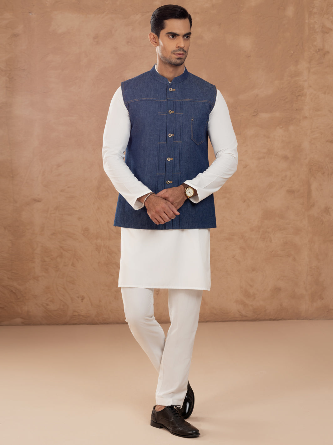 Blue Cotton Waistcoat - AL-WC-541