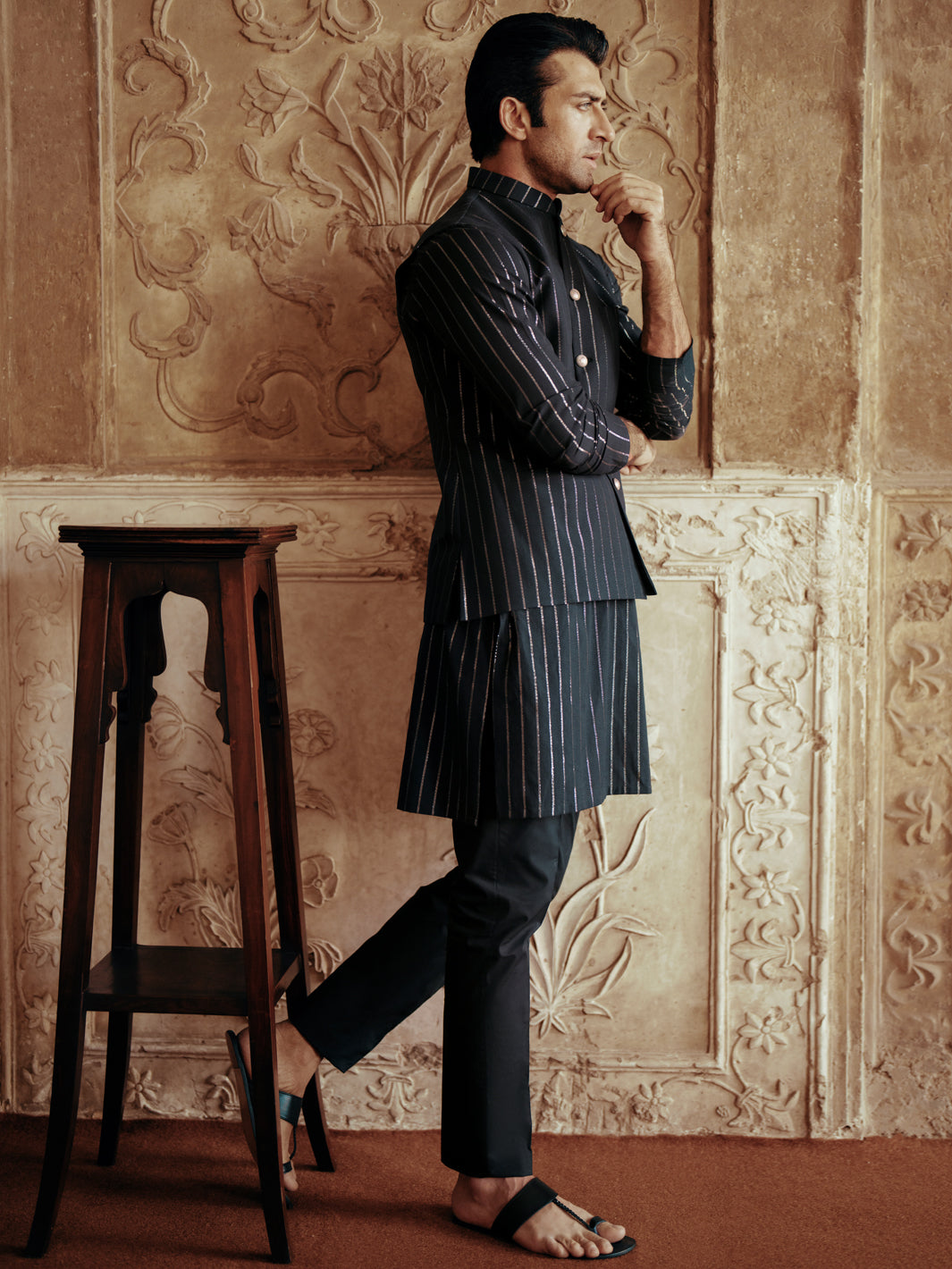 Black Cotton Waistcoat - AL-WC-546B