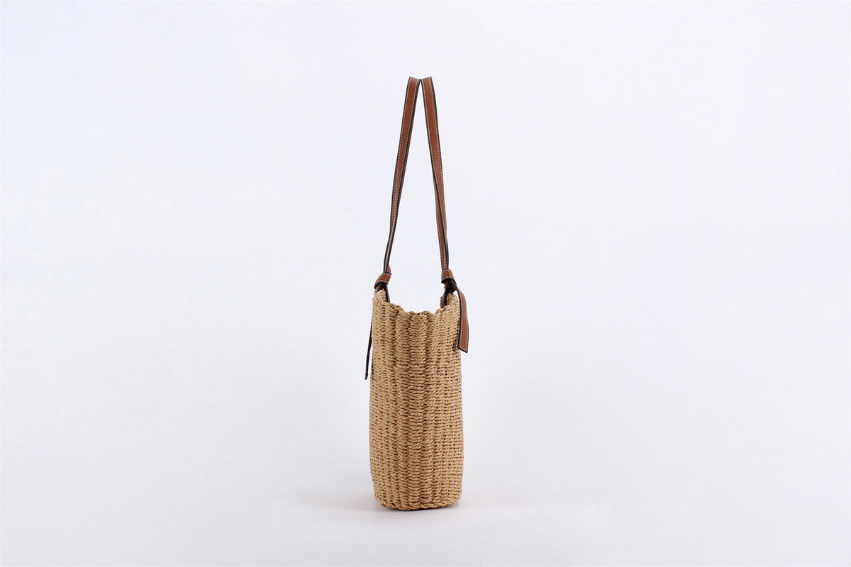 Elsa Brown Raffia Tote Bag