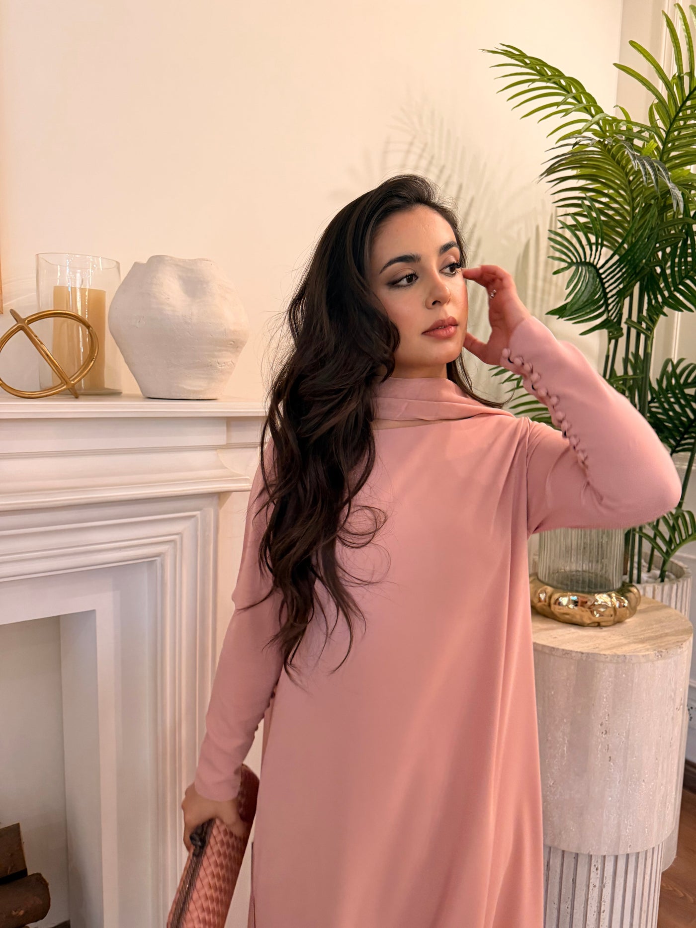 Pink Buttoned Set