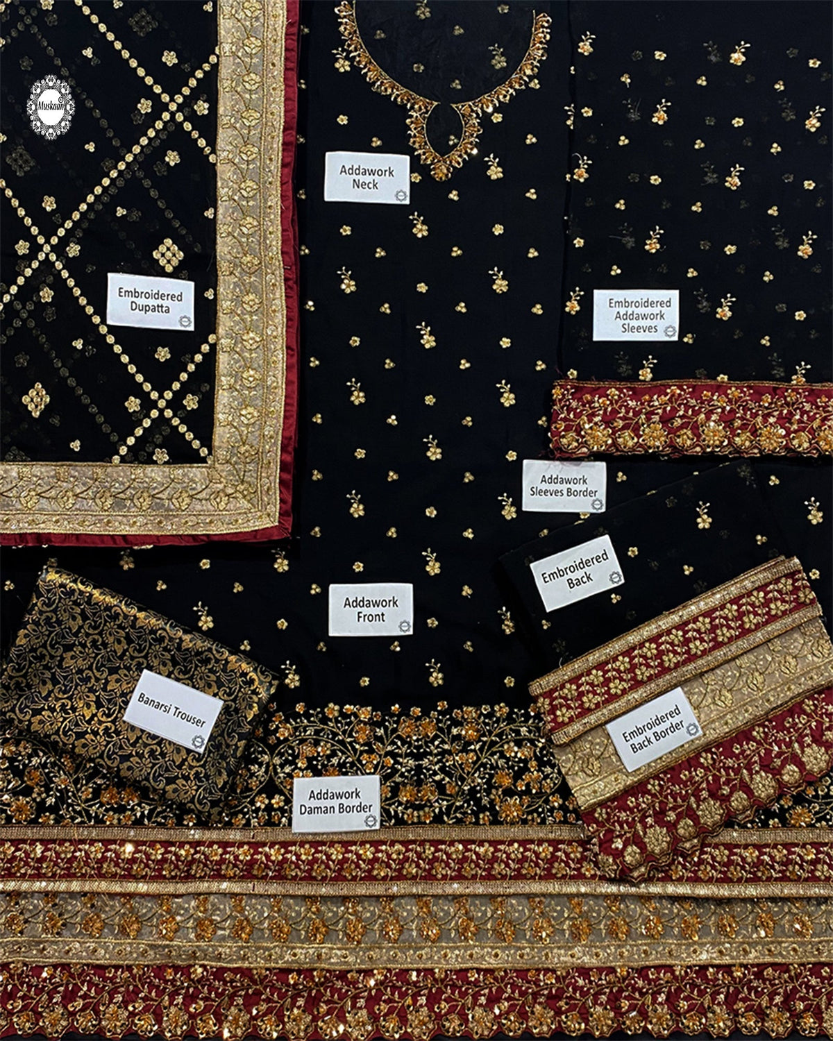 Haris Shakeel – Black Bridal Chiffon Style
