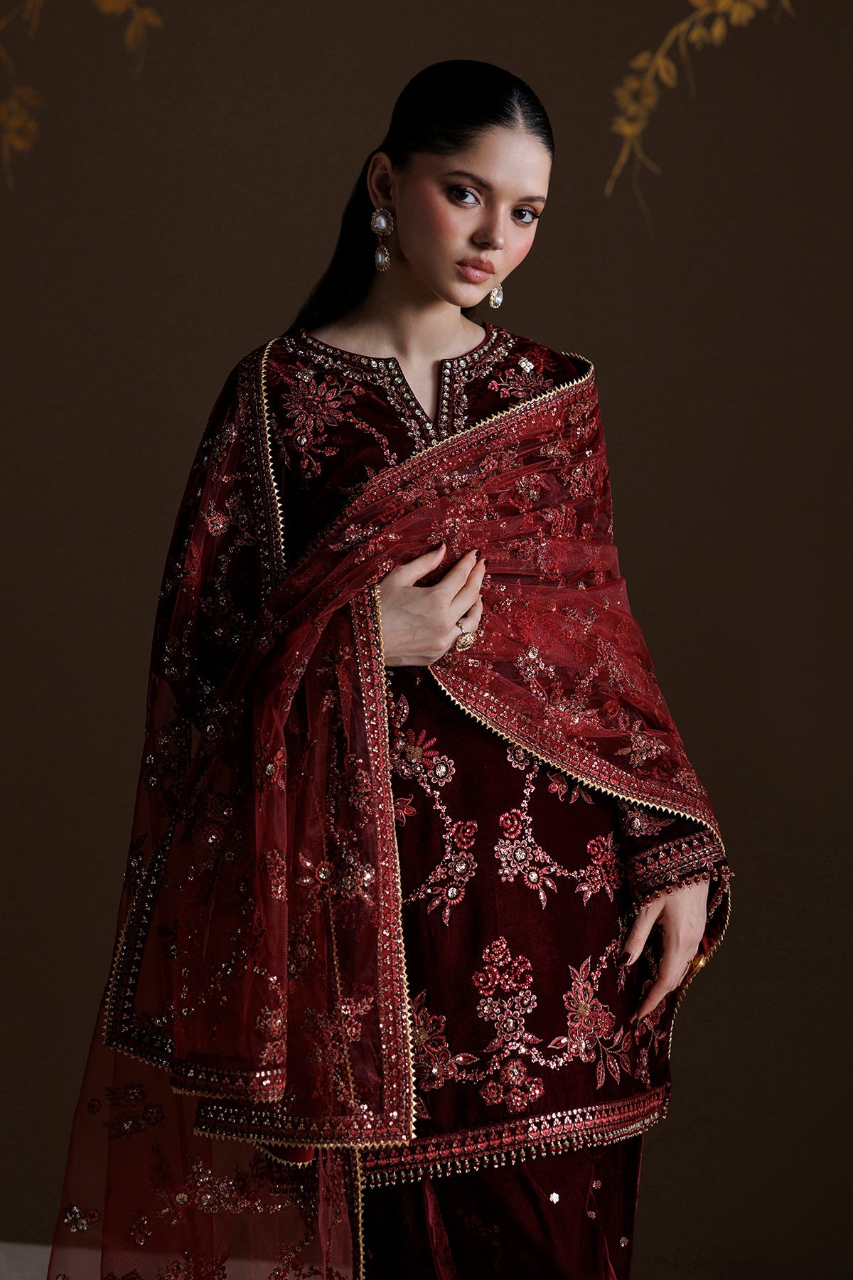 EMBROIDERED VELVET UF-4550