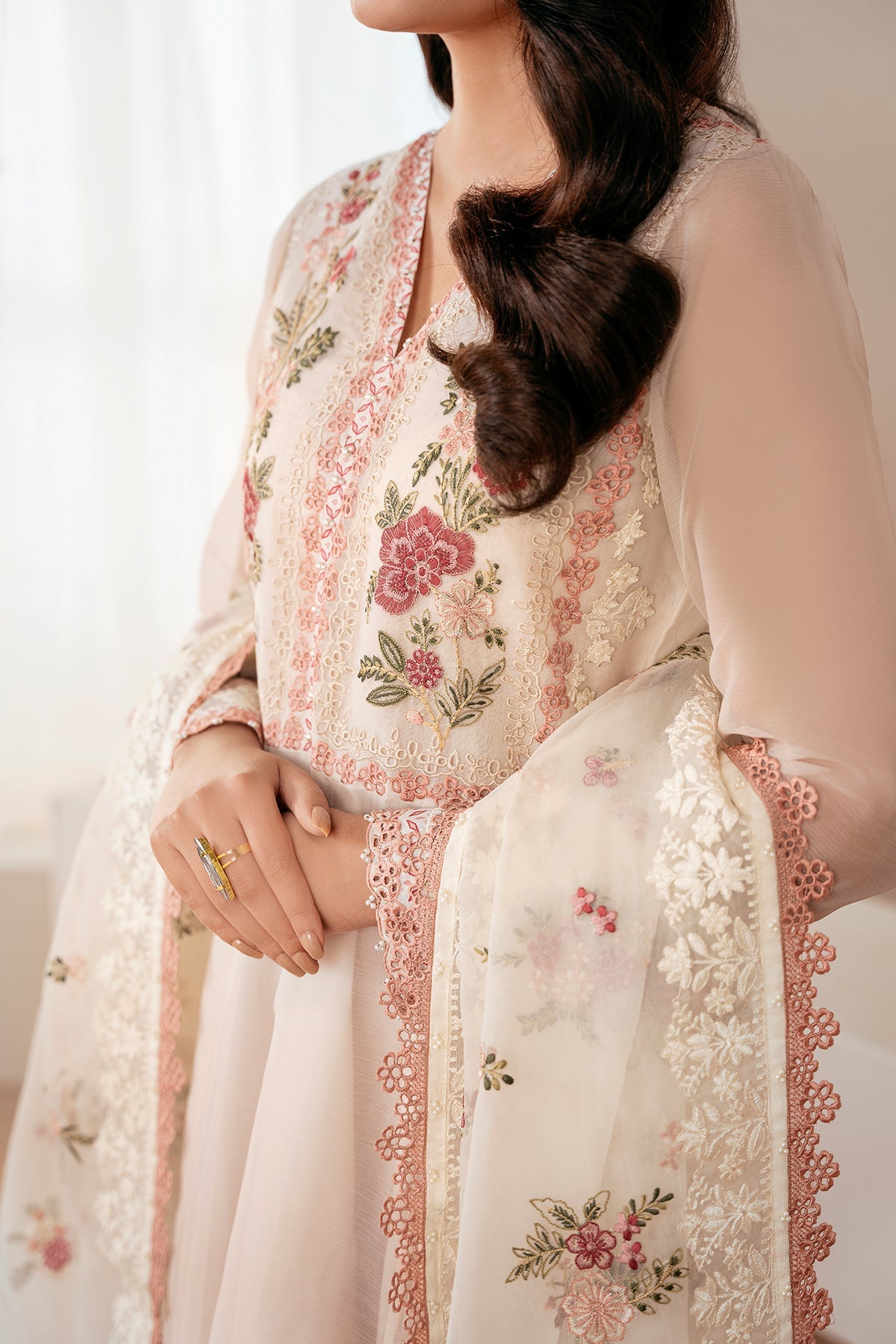 EMBROIDERED CHIFFON PR-1055
