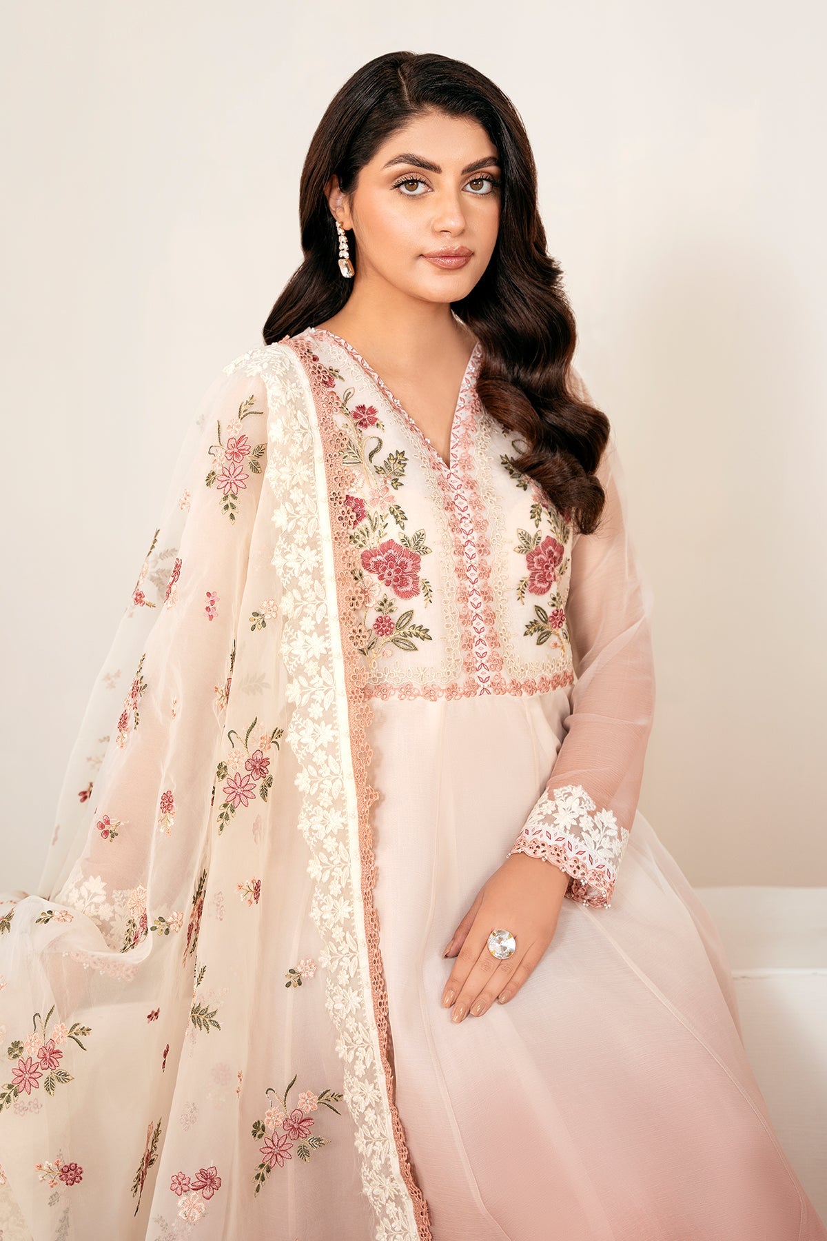 EMBROIDERED CHIFFON PR-1055