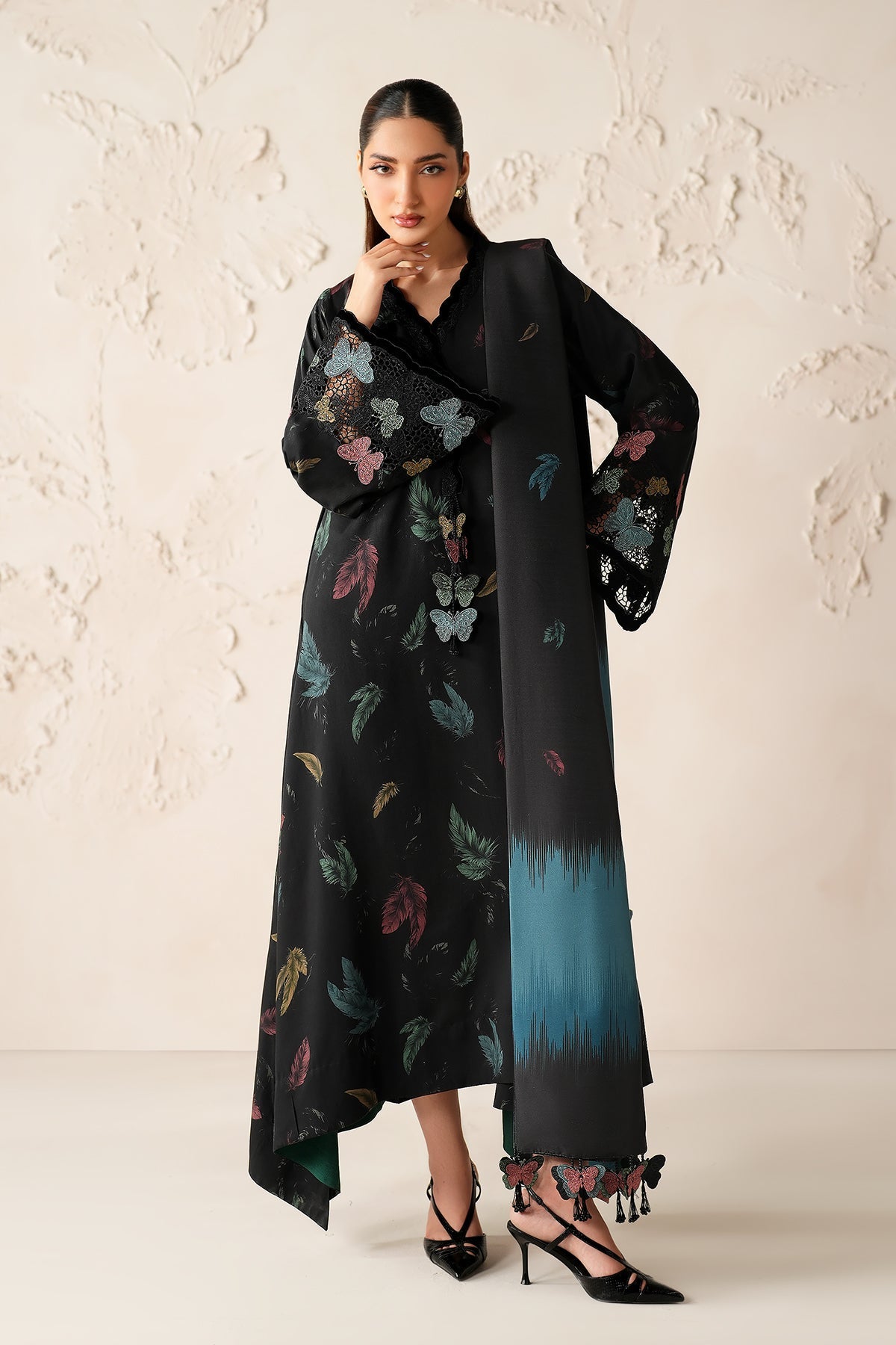 EMBROIDERED VISCOSE SILK SF-4308