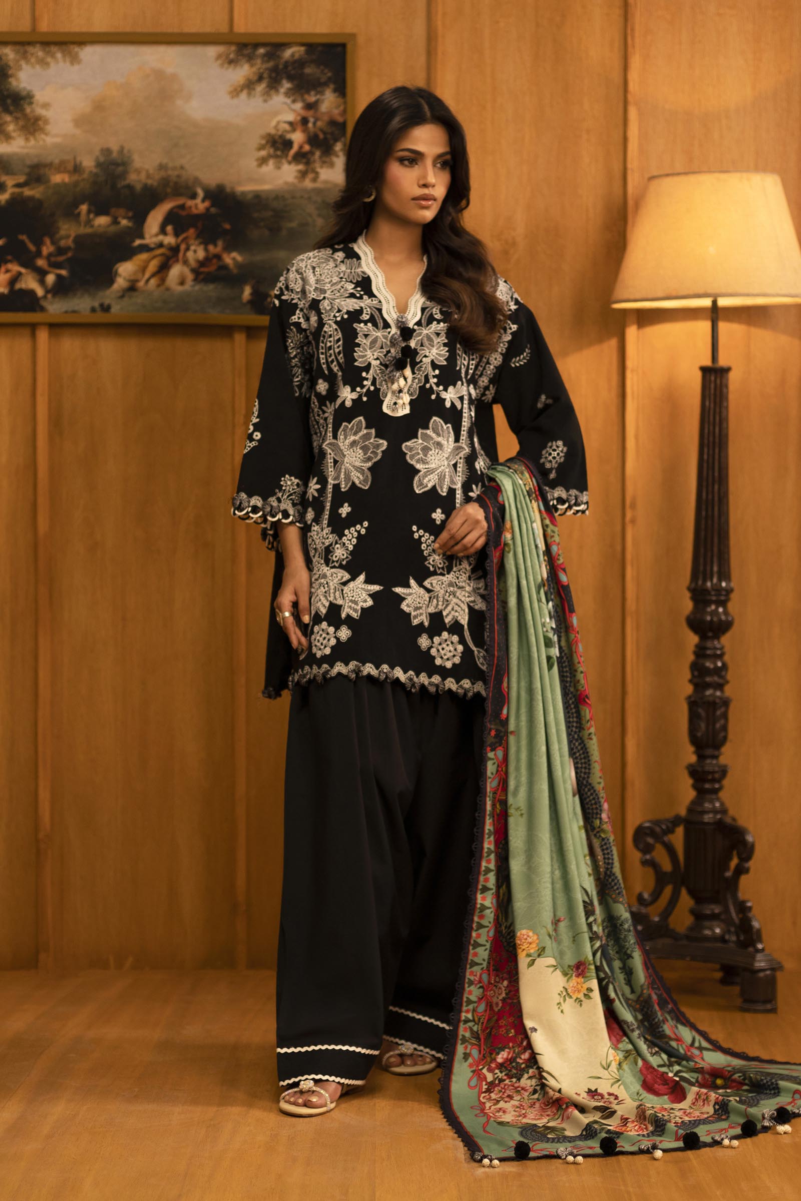 Unstitched Slub Muzlin 3 Piece Suit