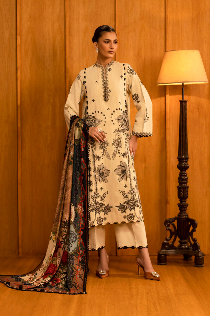 Unstitched Slub Muzlin 3 Piece Suit