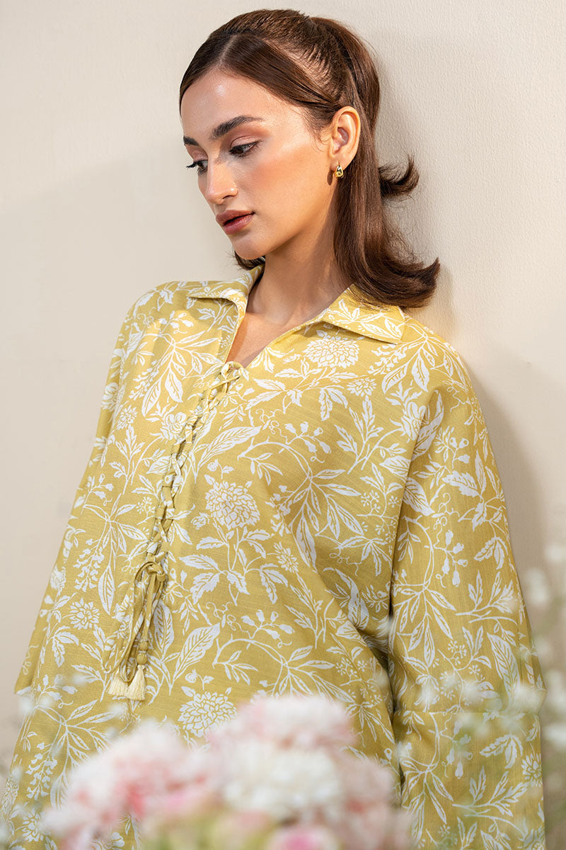 Ochre Charm-2 Pc Printed Khaddar Suit