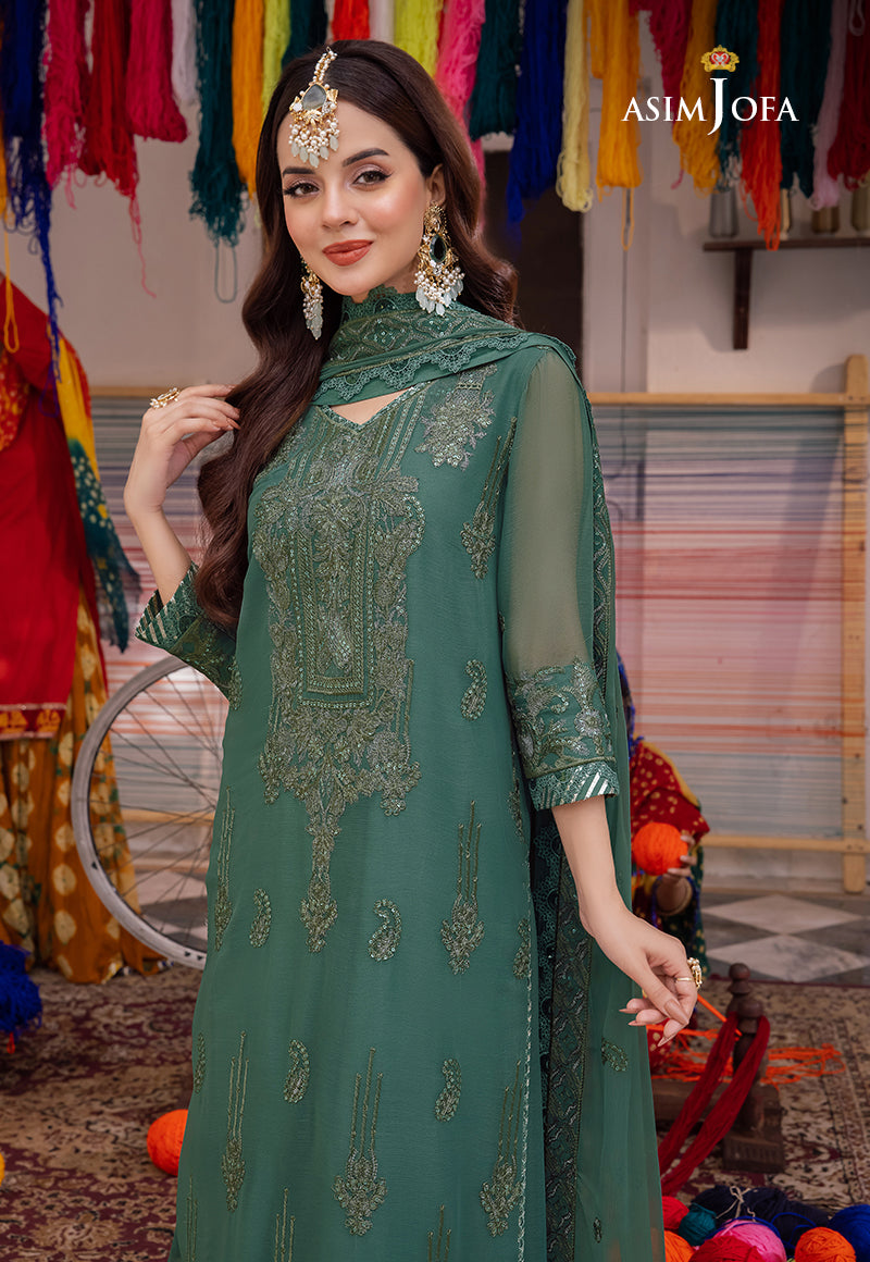 AJAB-23 EMBROIDERED CHIFFON 3 PCS