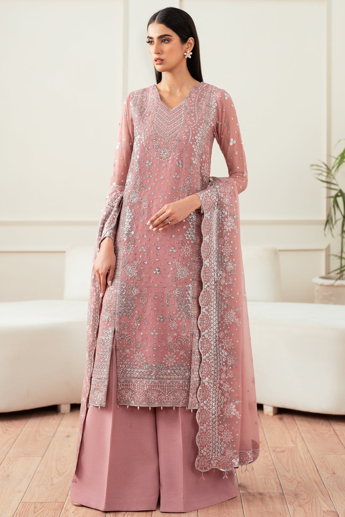 Farasha Style — Mairaz Mauve Three-Piece Suit