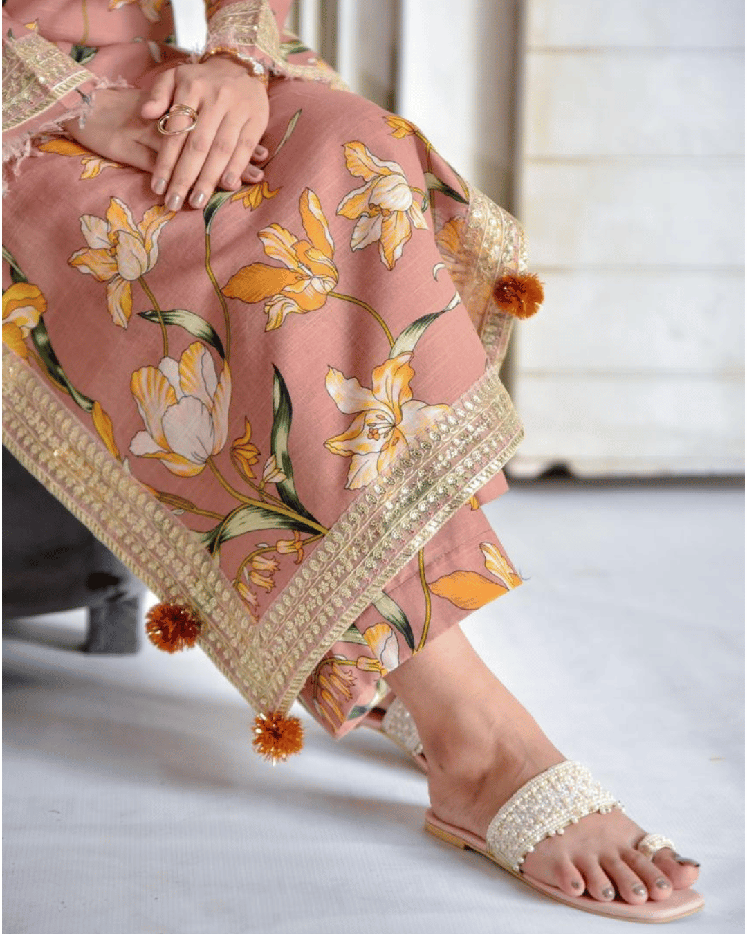 Peach Flora – Khaddar Suit for Women