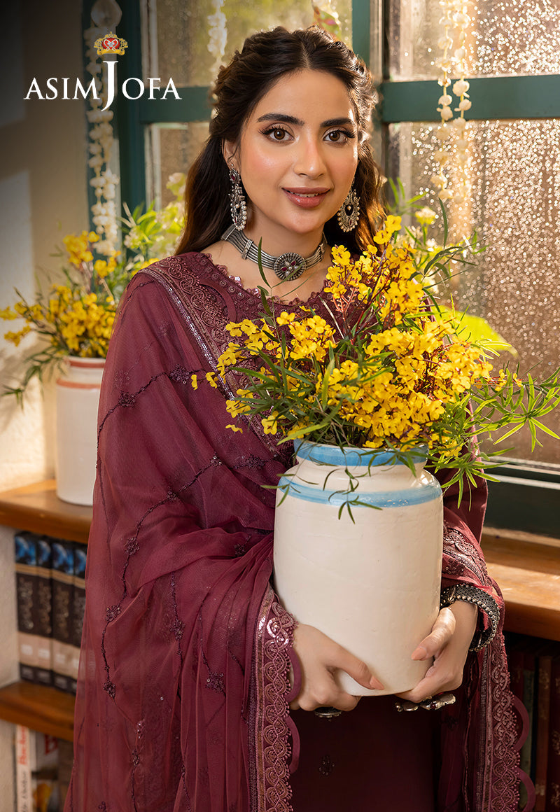 AJSWD-10 EMBROIDERED LAWN SILK 3 PCS