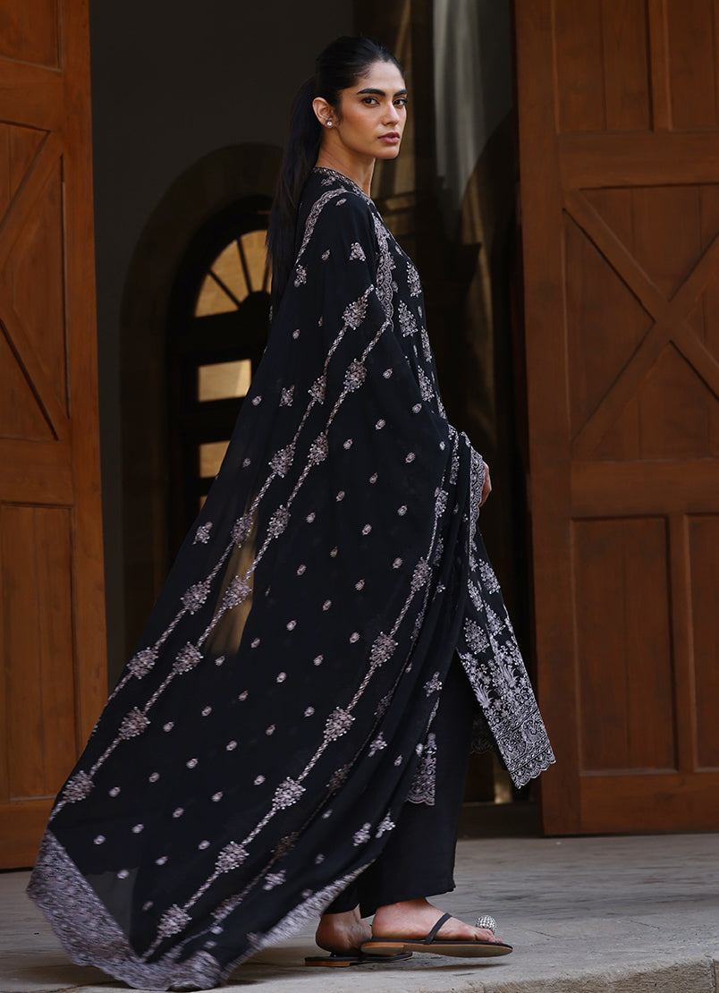 3 PC Chiffon Embroidered Suit12434501201040