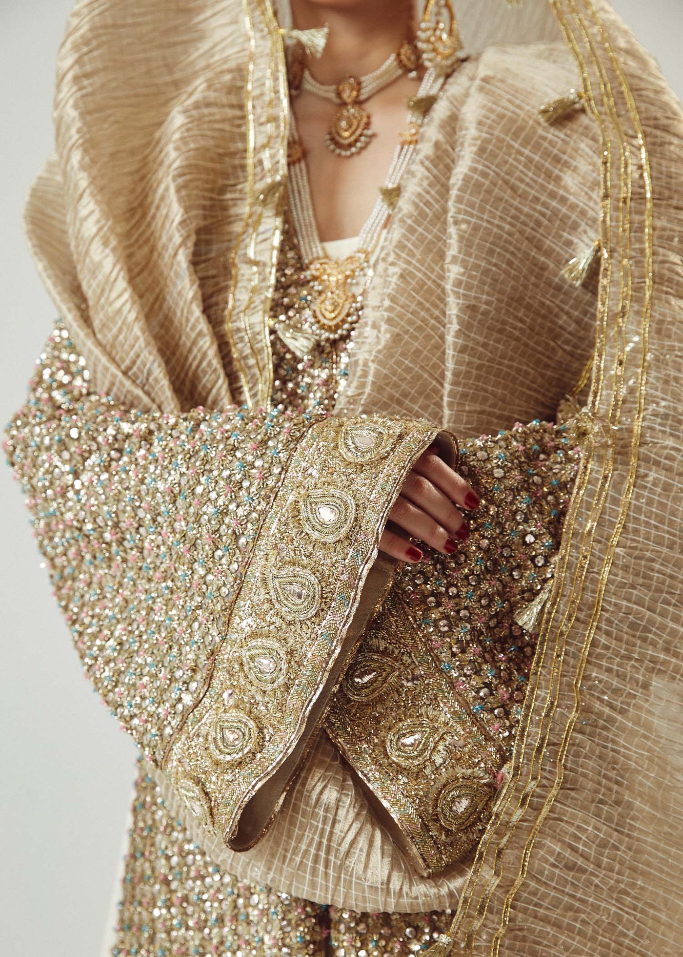 Plain Chiffon Dupatta with Trimmings