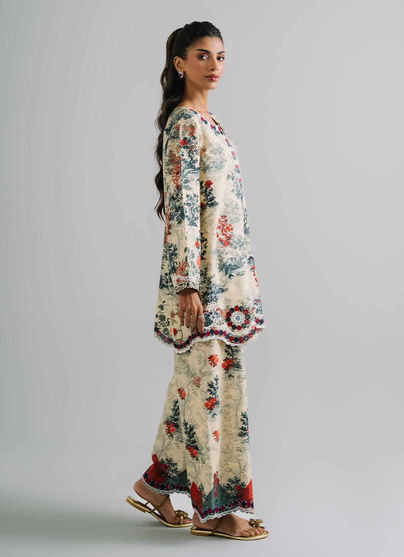 Printed Embroidered Co-Ord Set
