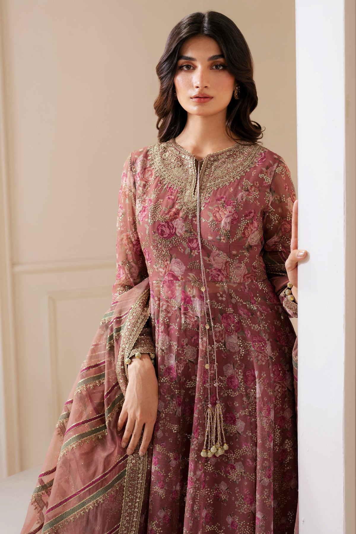 EMBROIDERED CHIFFON UC-3064