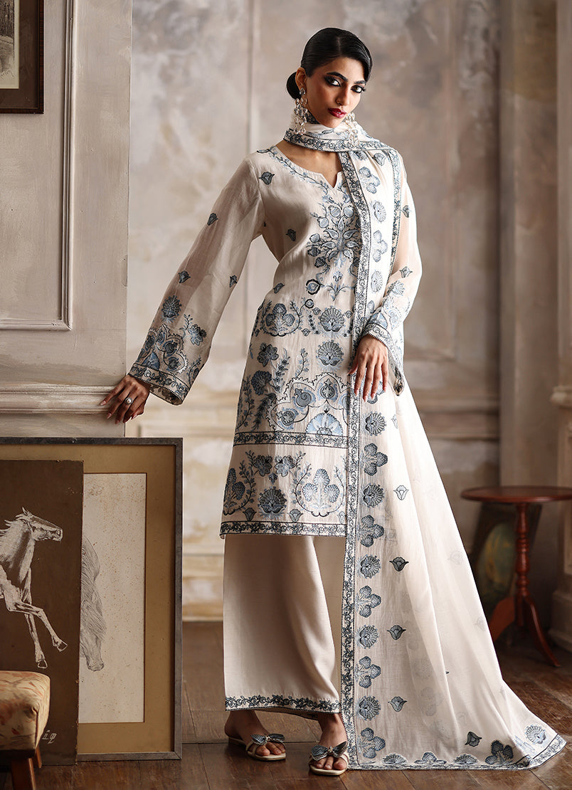 3PC Embroidered Suit