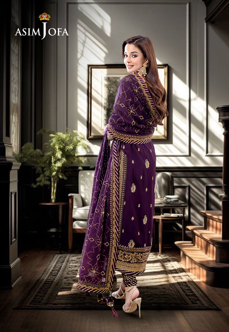 Ajjm-06 Embroidered Chiffon 3 Pcs
