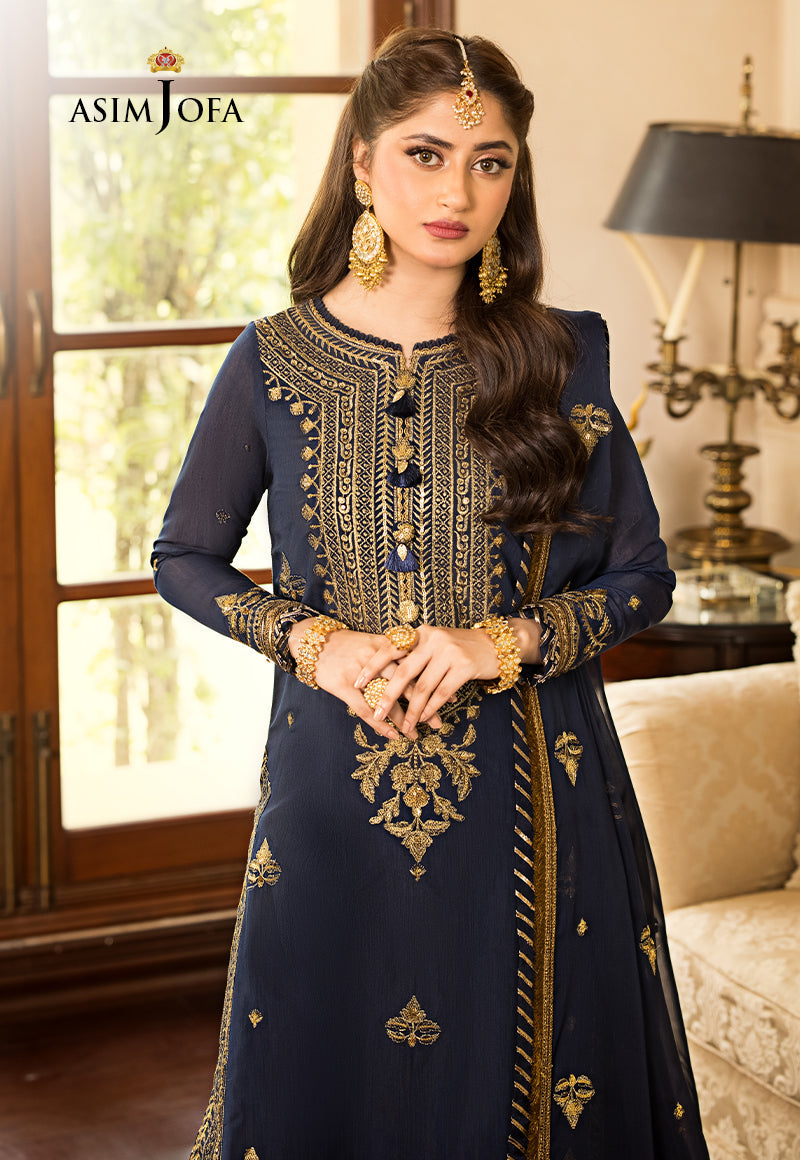 AJJM-05 DESIGNERS STITCHED EMBROIDERED PAPER COTTON 3 PCS