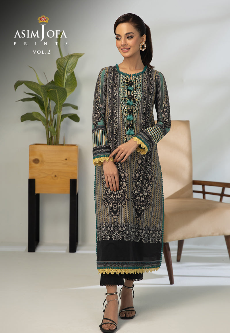 Ajbp-54 Embroidered Lawn 2-Pcs