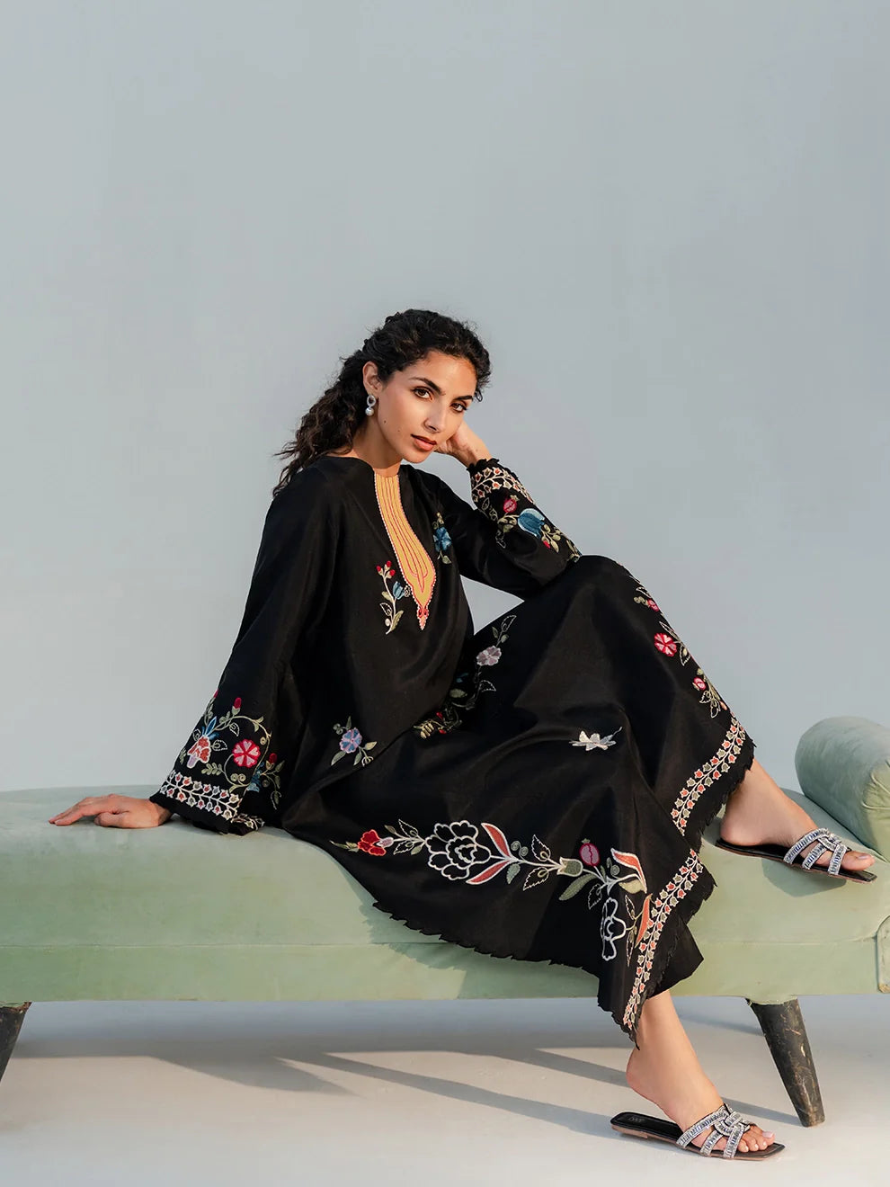 Onyx - 2Pcs Raw Silk Ensemble