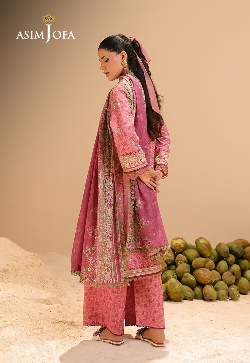 AJUBUD-28 Printed Lawn Stitched 3 PCS