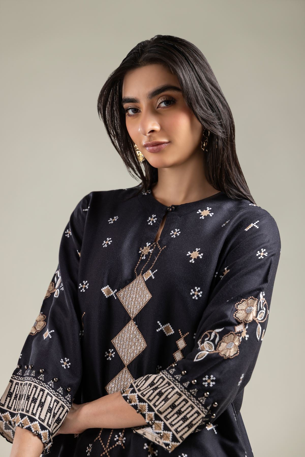 Black Viscose Tunic