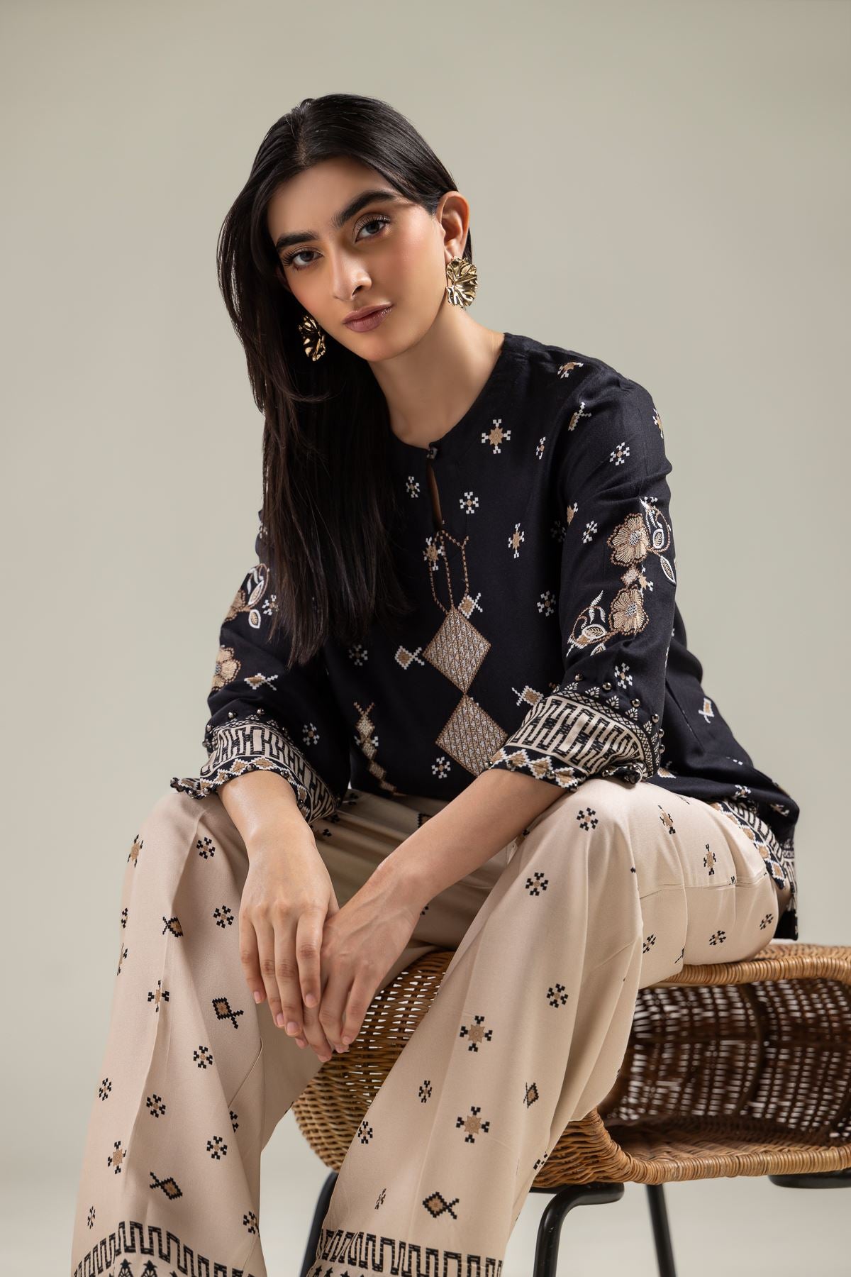 Black Viscose Tunic