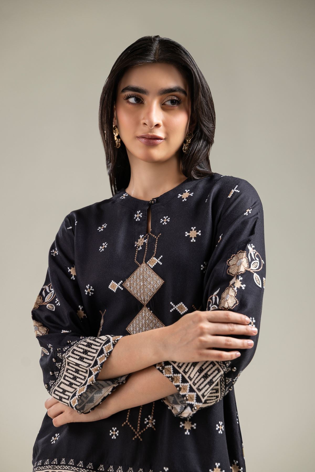Black Viscose Tunic