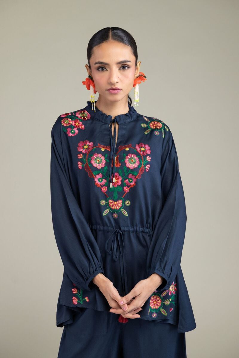 Floral Navy Tunic