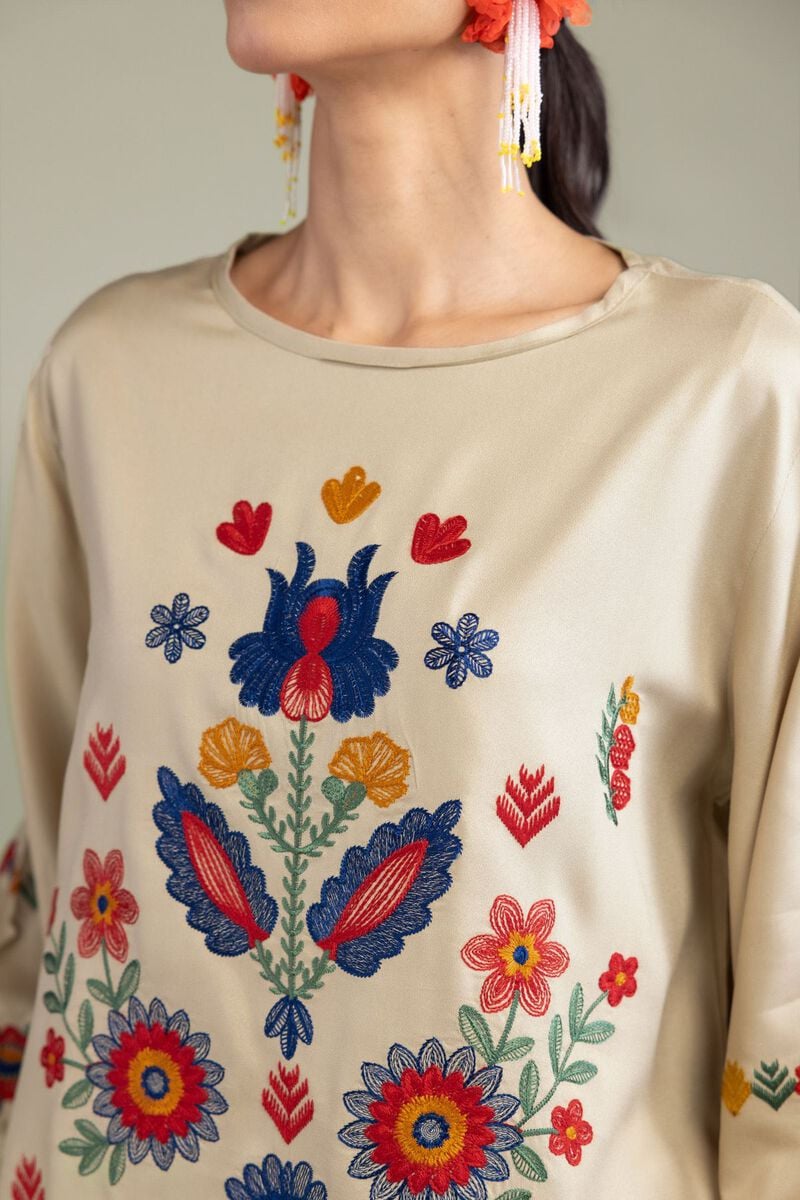 Floral Beige Blouse