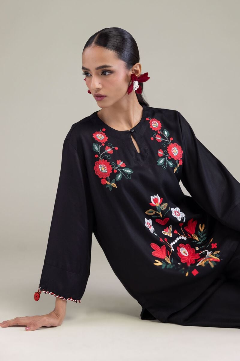 Black Round-Neck Tunic