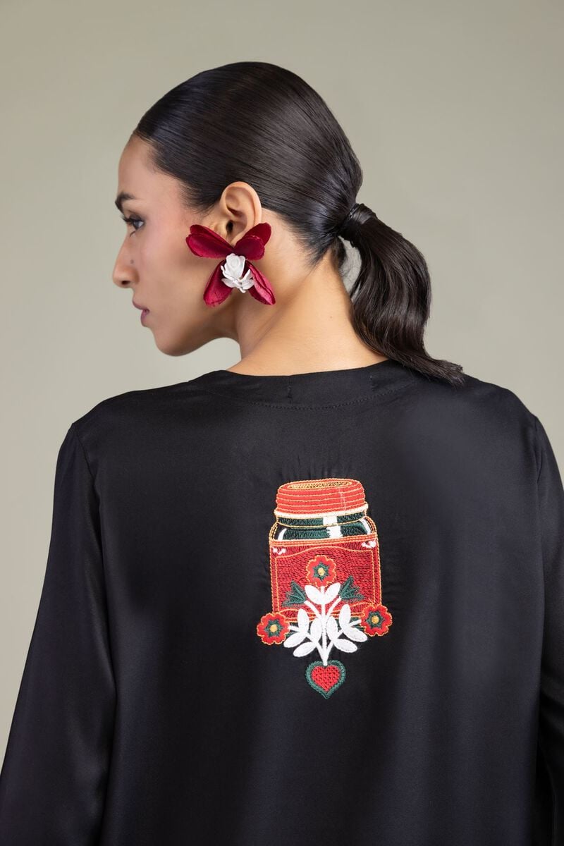 Black Round-Neck Tunic