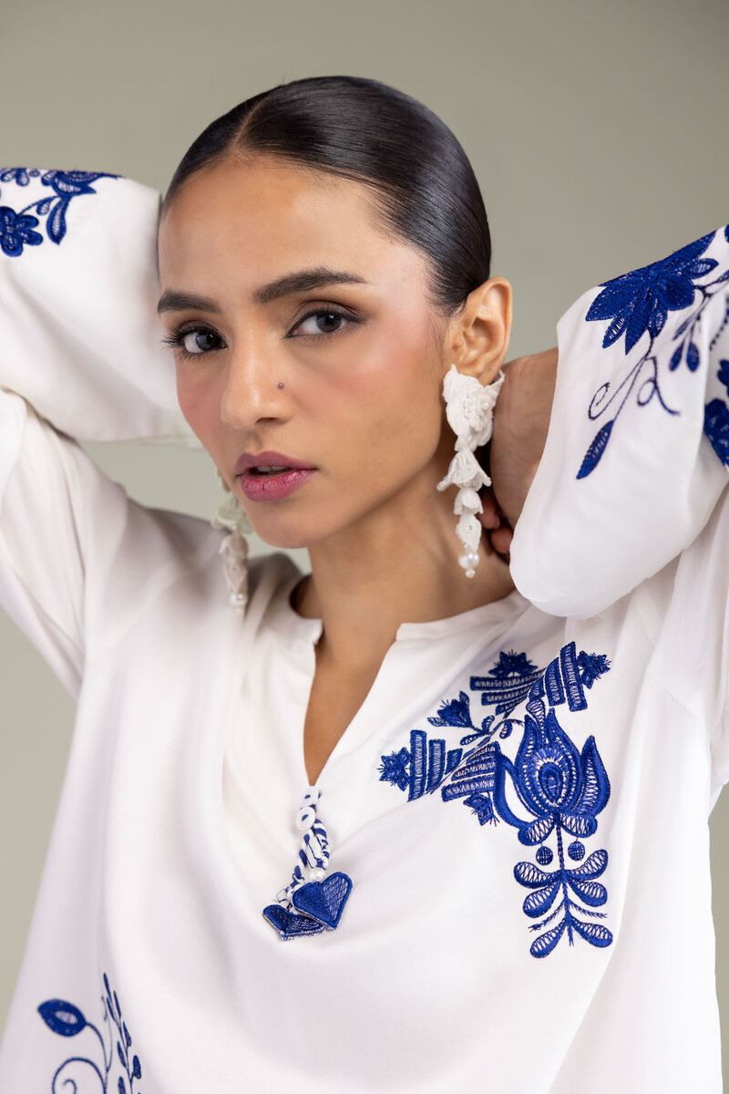 Floral White Tunic