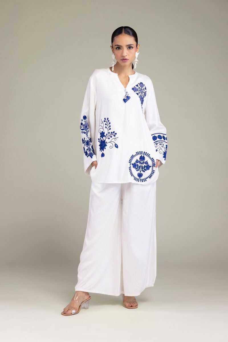 White Viscose Trousers