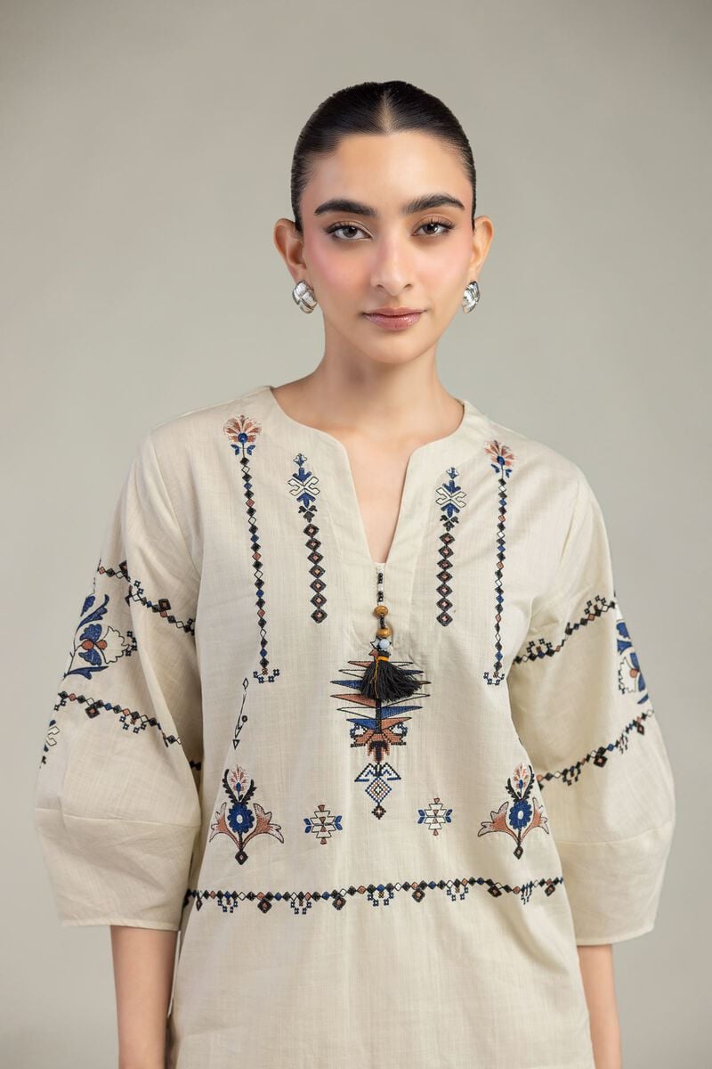 Cotton V-Neck Blouse