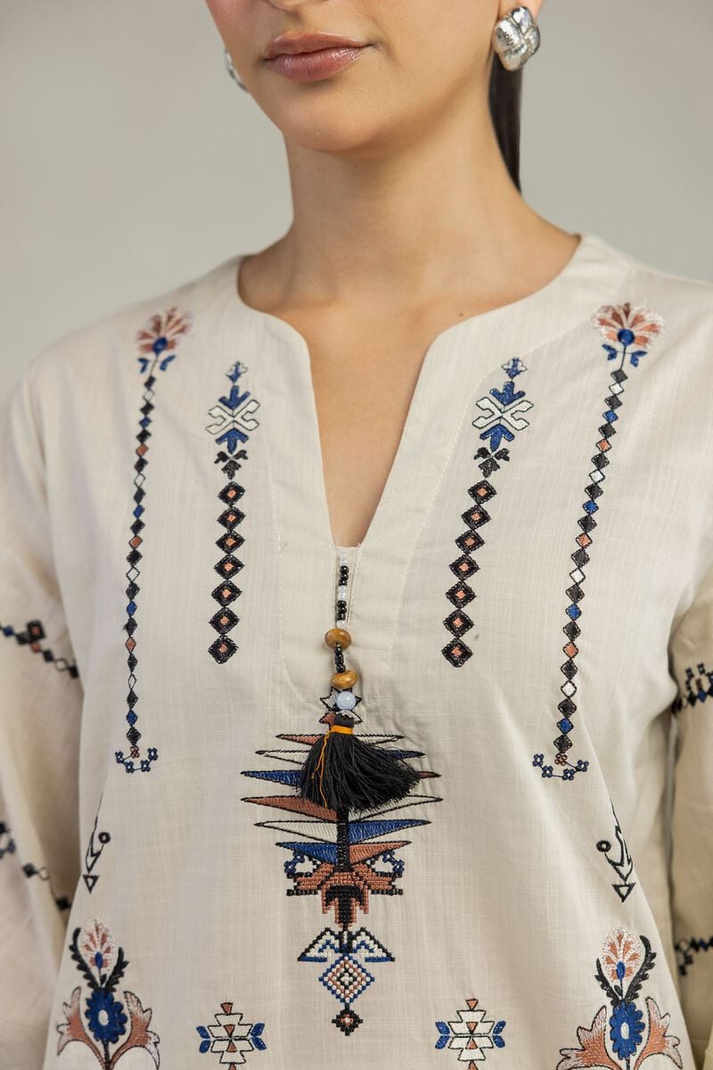 Cotton V-Neck Blouse