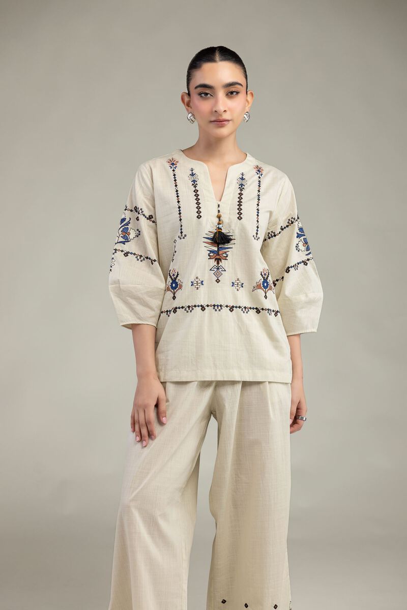 Cotton V-Neck Blouse