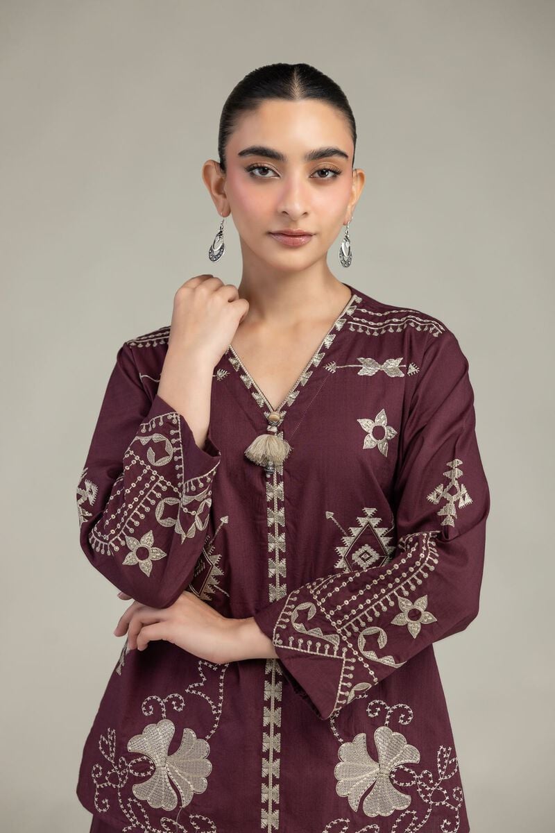 V-Neck Geometric Blouse