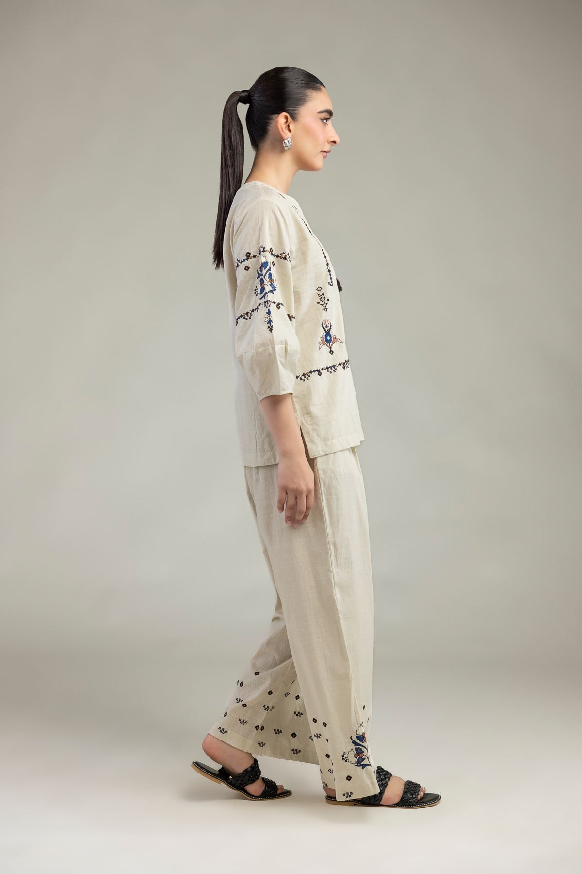 Floral Cotton Trousers