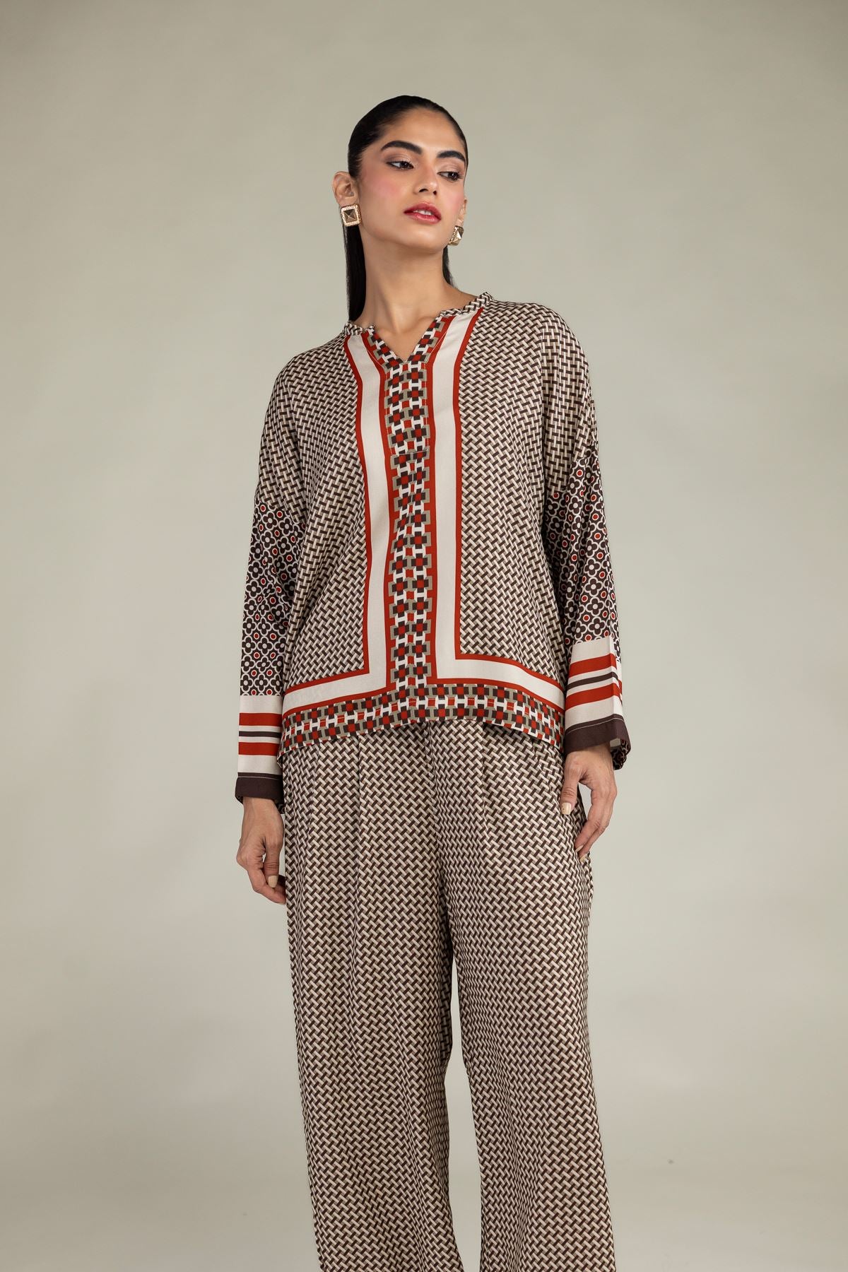 Printed V-Neck Shirt