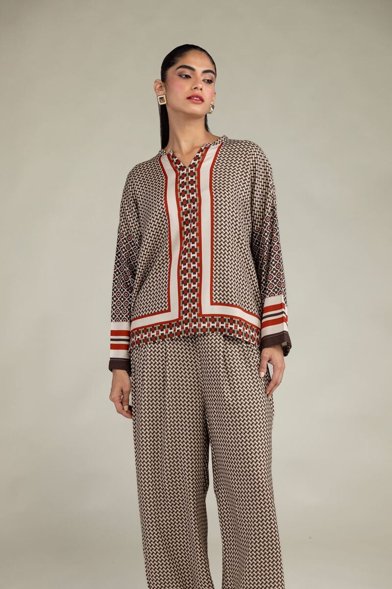 Printed V-Neck Shirt