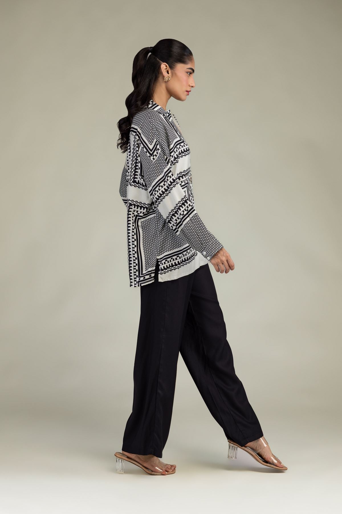 Black Viscose Trousers