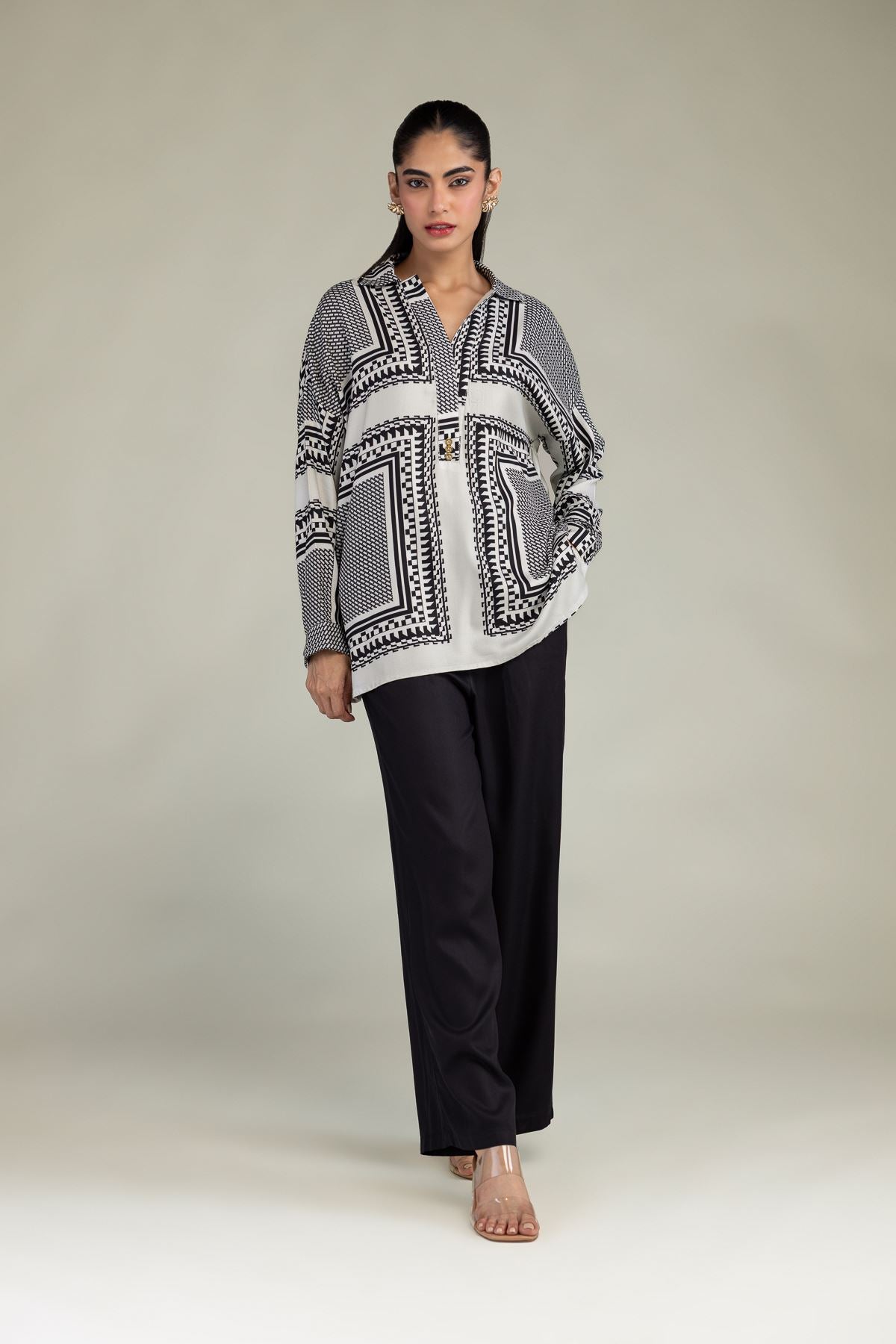 Black Viscose Trousers