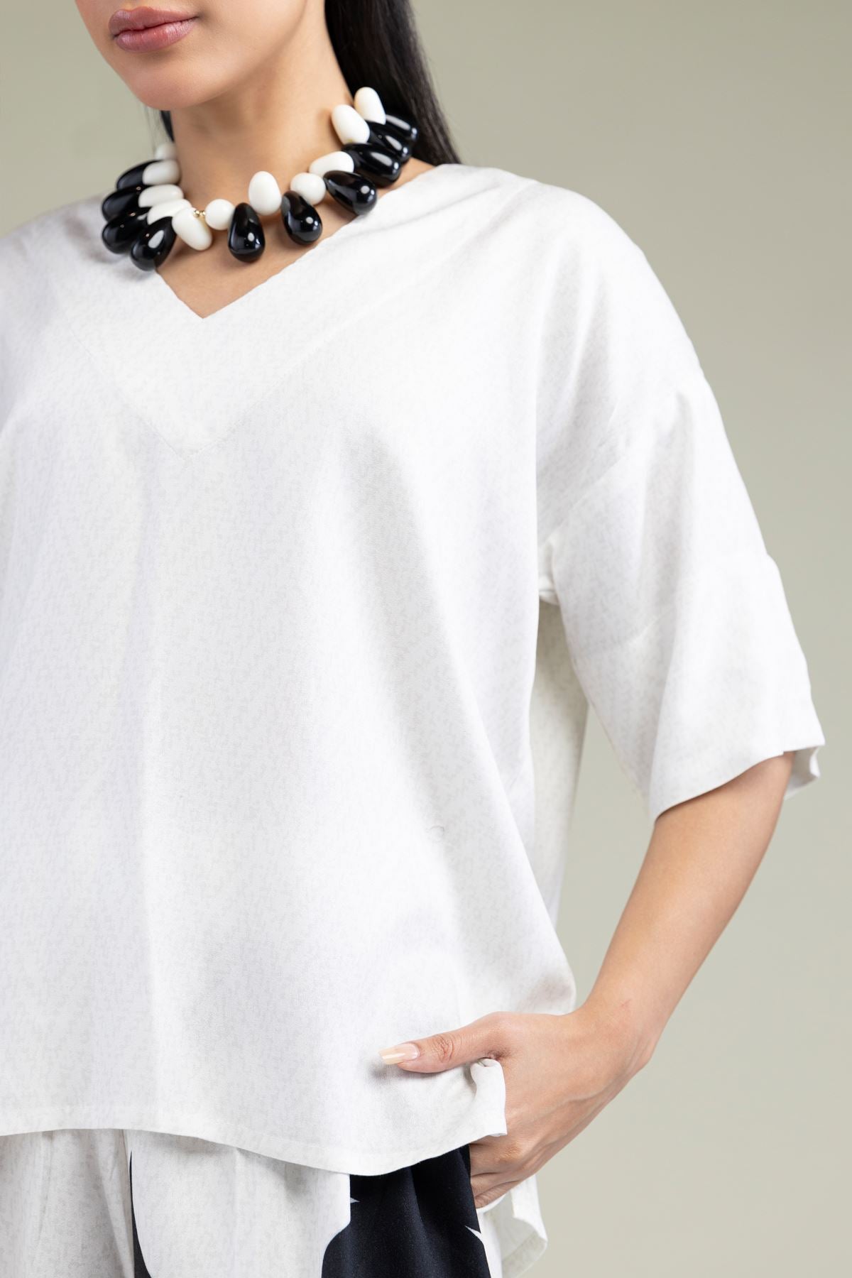 White V-Neck Shirt