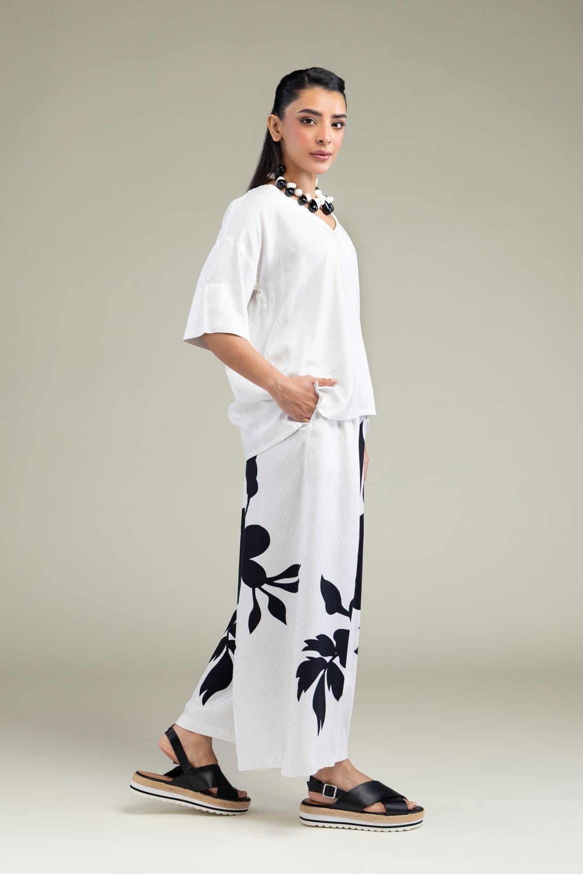 Floral Viscose Trousers