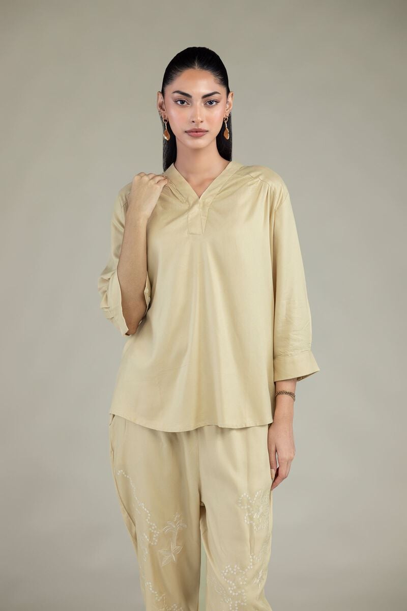Short V-Neck Blouse