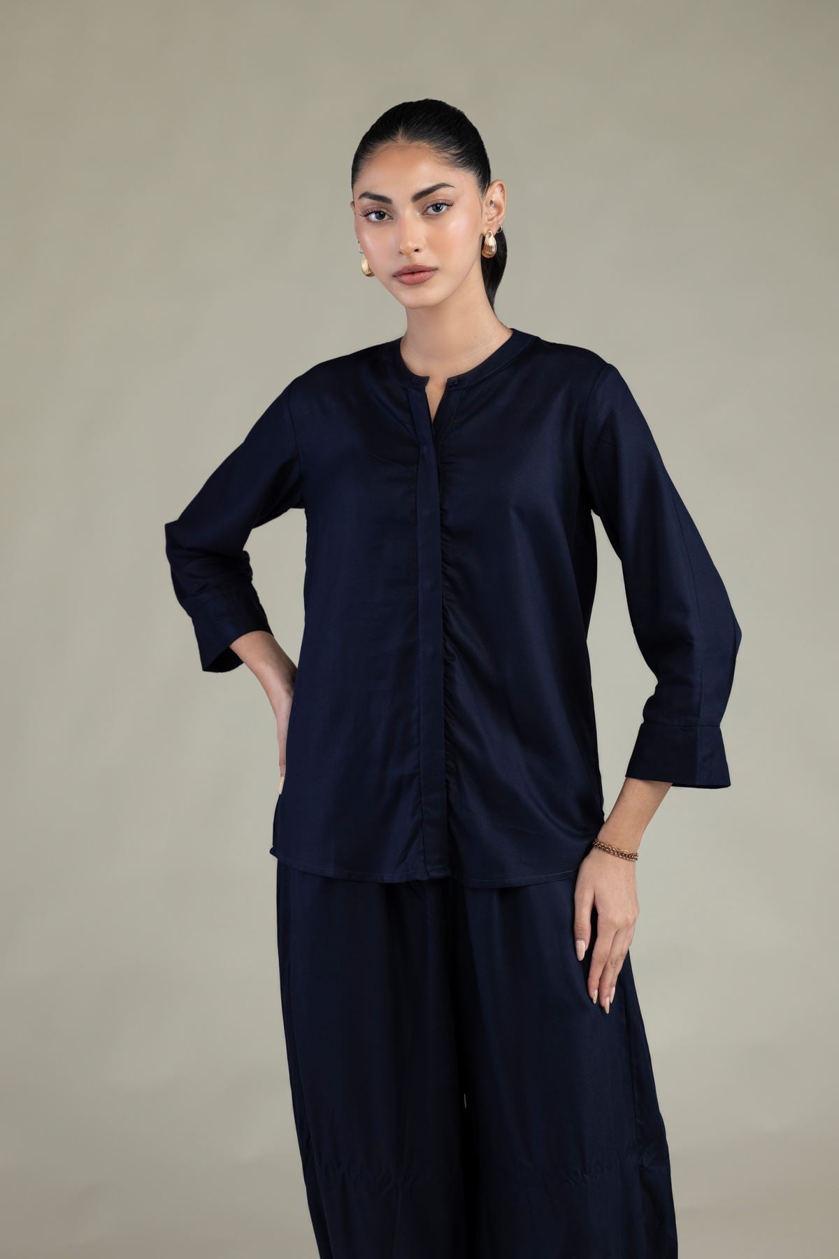 Navy Viscose Shirt
