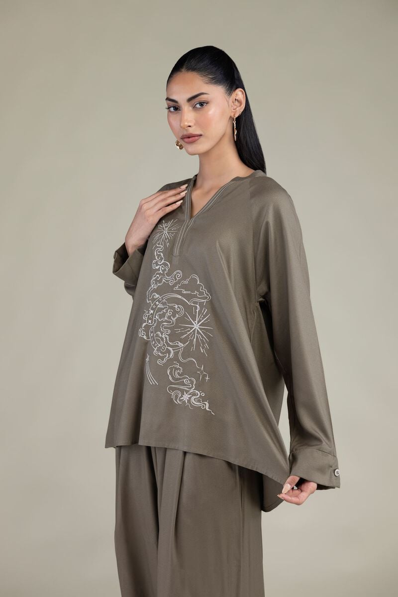 Olive V-Neck Tunic